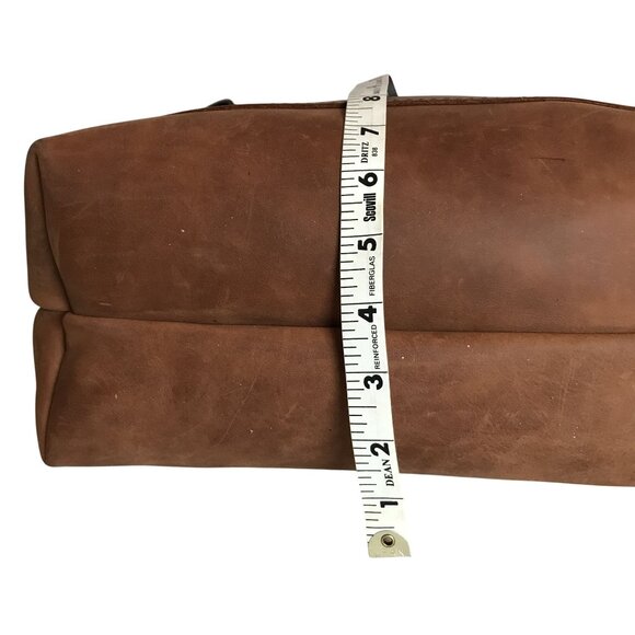 Portland Leather Goods Classic Honey Brown Leather Medium Tote Bag - Picture 7 of 12